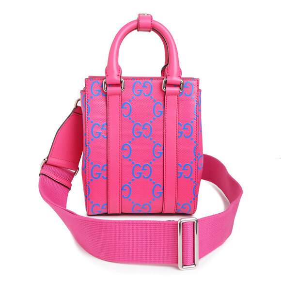 Gucci Handbags - Gucci Tote Shoulder Handbag Crossbody Bag GG Leather Pink Blue